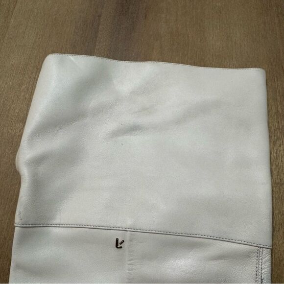 Larroude Kate Over The Knee Point Toe Boot Ivory Leather Stiletto Size 6 - Picture 15 of 17